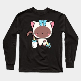 Cute White Cat is a baby Long Sleeve T-Shirt